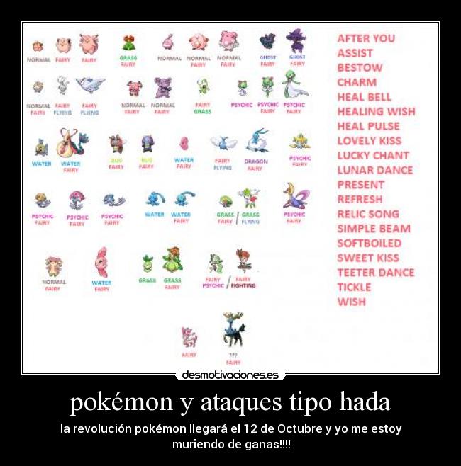 pokémon y ataques tipo hada - la revolución pokémon llegará el 12 de Octubre y yo me estoy muriendo de ganas!!!!