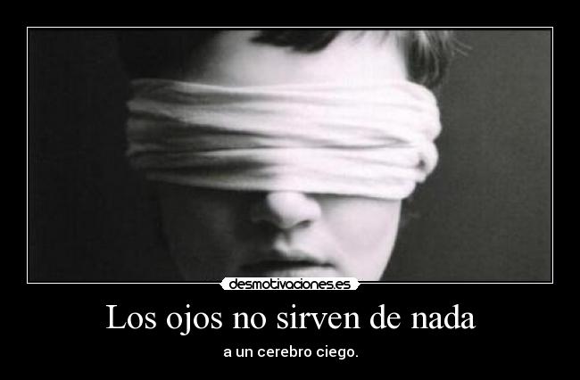 Los ojos no sirven de nada - a un cerebro ciego.