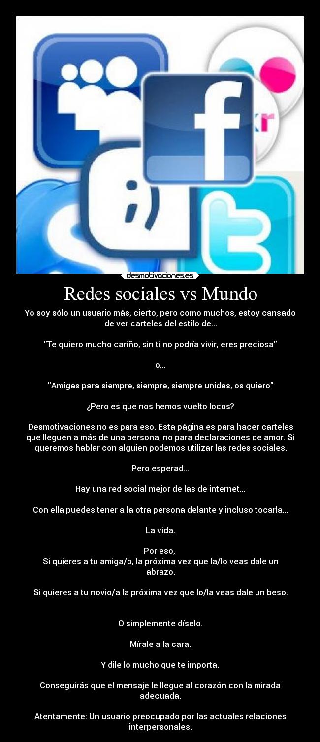 Redes sociales vs Mundo -