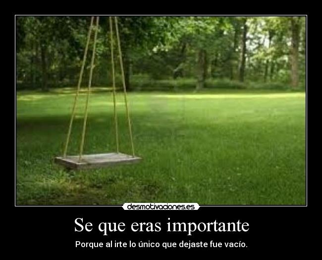 Se que eras importante - 