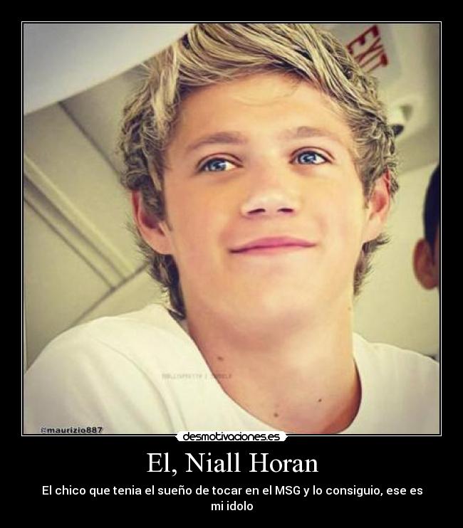 El, Niall Horan - El chico que tenia el sueño de tocar en el MSG y lo consiguio, ese es mi idolo