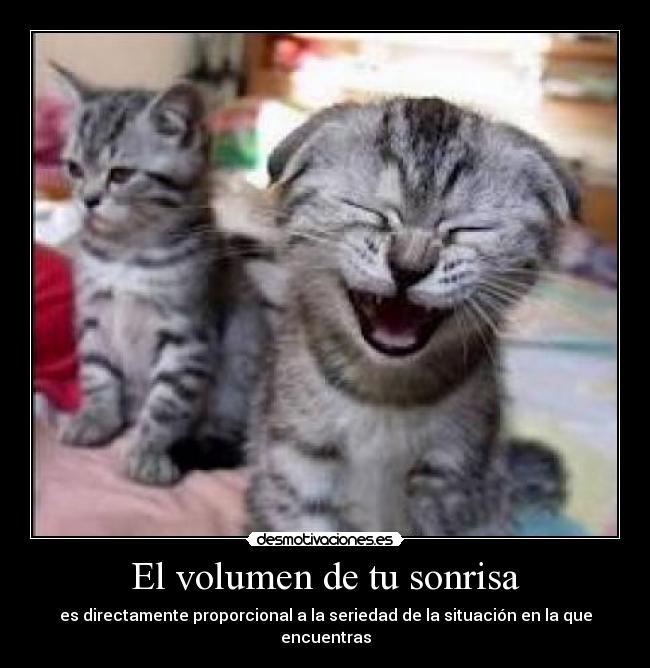 El volumen de tu sonrisa - es directamente proporcional a la seriedad de la situación en la que encuentras