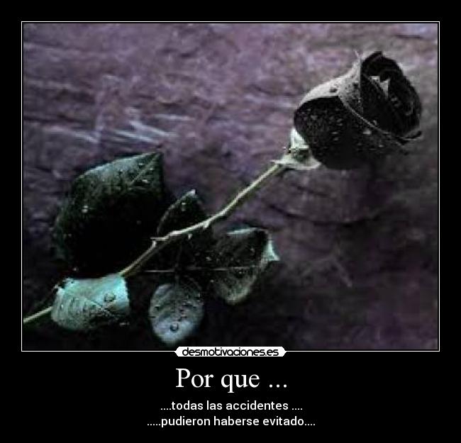 Por que ... - ....todas las accidentes ....
.....pudieron haberse evitado....