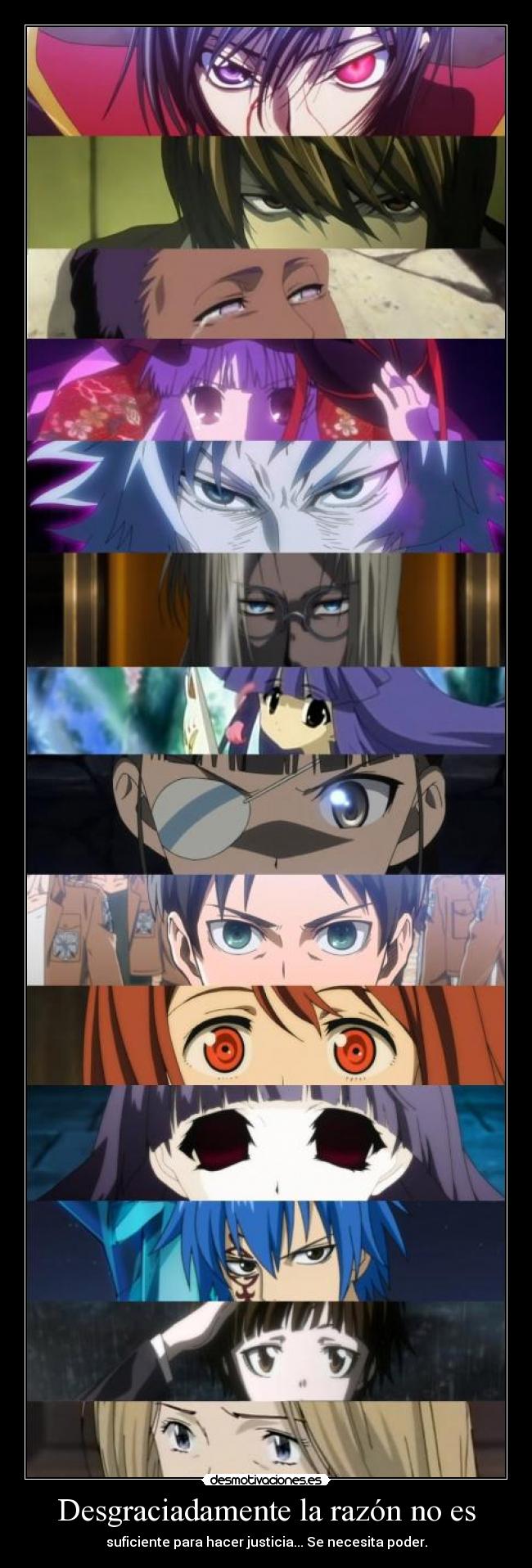 carteles raptorhunters nigatsu harukaze anime manga otaku justicia mundo poder code geass lelouch kura light desmotivaciones