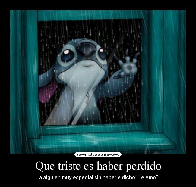 Que triste es haber perdido - a alguien muy especial sin haberle dicho Te Amo