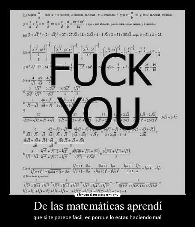 De las matemáticas aprendí - 