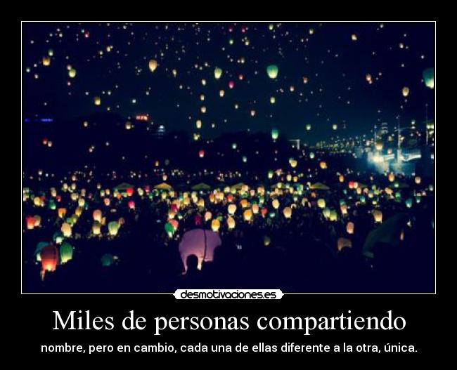 Miles de personas compartiendo -