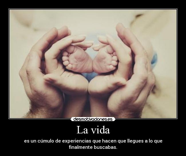 La vida - es un cúmulo de experiencias que hacen que llegues a lo que finalmente buscabas.