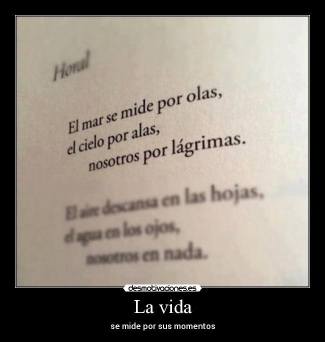 La vida - se mide por sus momentos