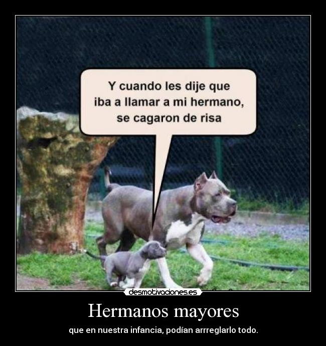 Hermanos mayores - que en nuestra infancia, podían arrreglarlo todo.