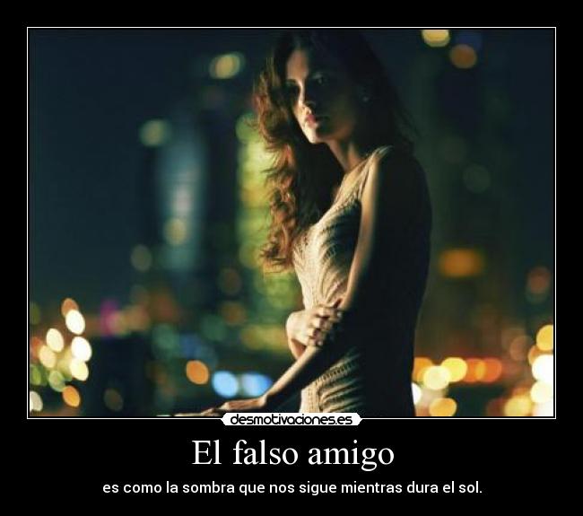 El falso amigo - es como la sombra que nos sigue mientras dura el sol.