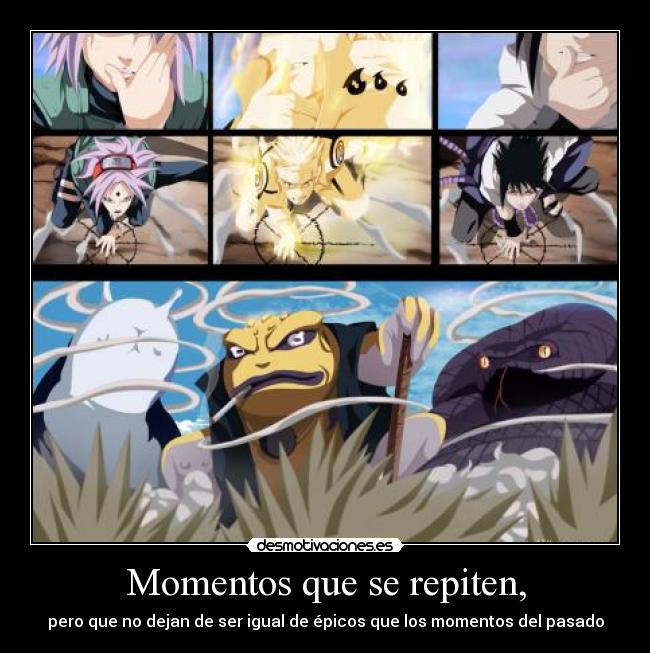 carteles kuchiyose jutsu momento epico equipo desmotivaciones