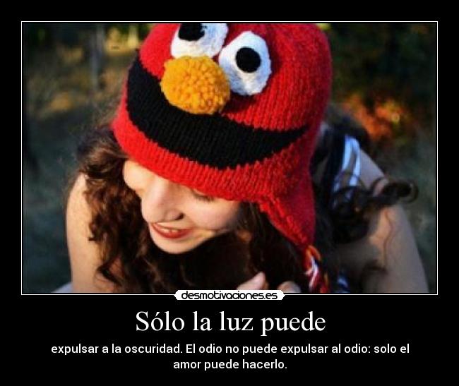Sólo la luz puede - expulsar a la oscuridad. El odio no puede expulsar al odio: solo el
amor puede hacerlo.