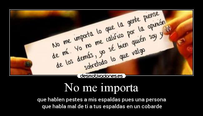 No me importa - 