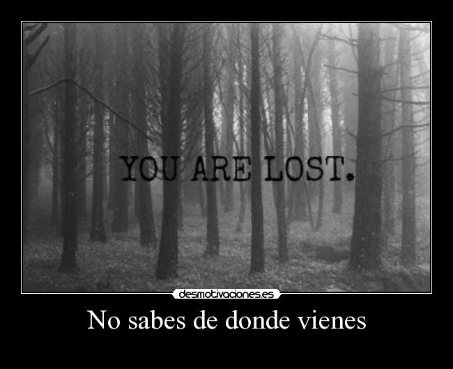 No sabes de donde vienes - 