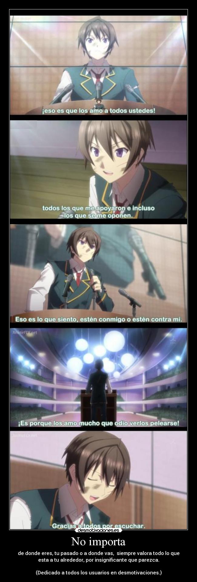 carteles anime importa ser pasado amor valorar alrededor todo bien amistad kono naka hitori imouto desmotivaciones