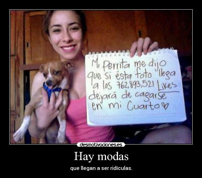 Hay modas - que llegan a ser ridículas.