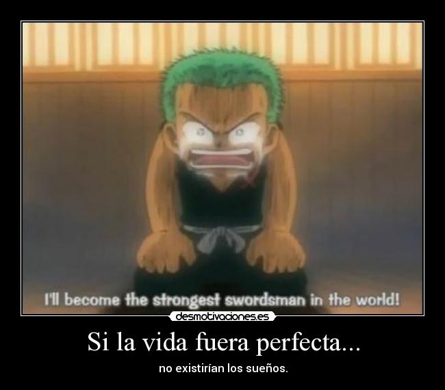 carteles vida one piece roronoa zoro promesa kuina ronoa desmotivaciones