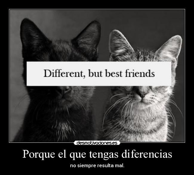 Porque el que tengas diferencias -