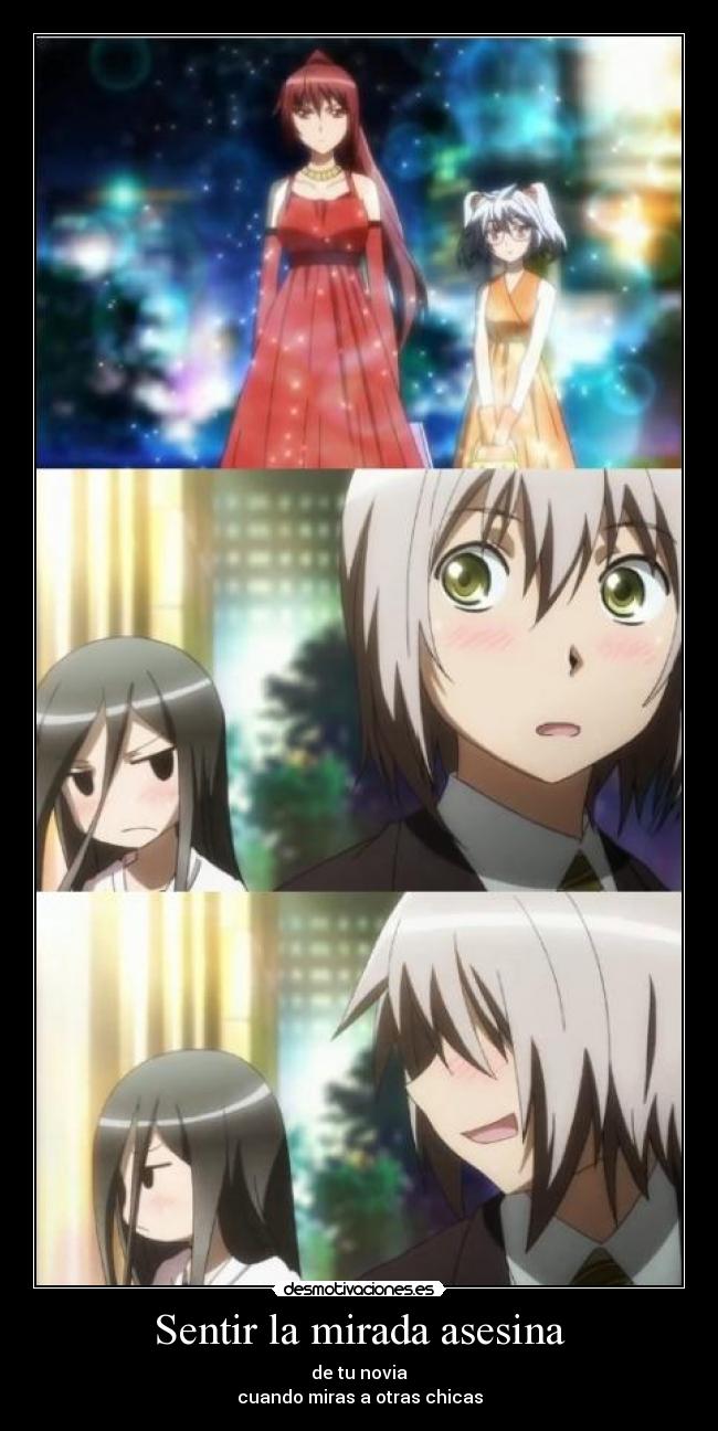 carteles anime shinigamisempai dansai bunri crime edge sentir mirada asesina novia cuando miras desmotivaciones