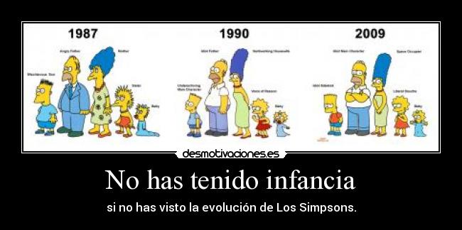 No has tenido infancia - si no has visto la evolución de Los Simpsons.