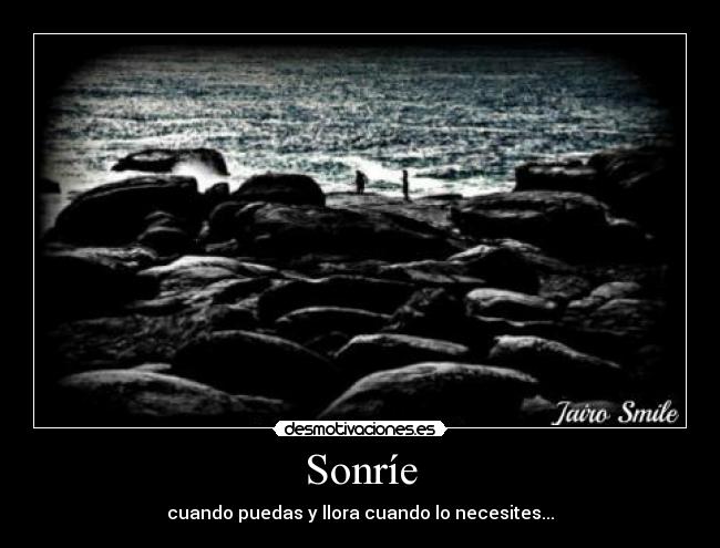 Sonríe - cuando puedas y llora cuando lo necesites...