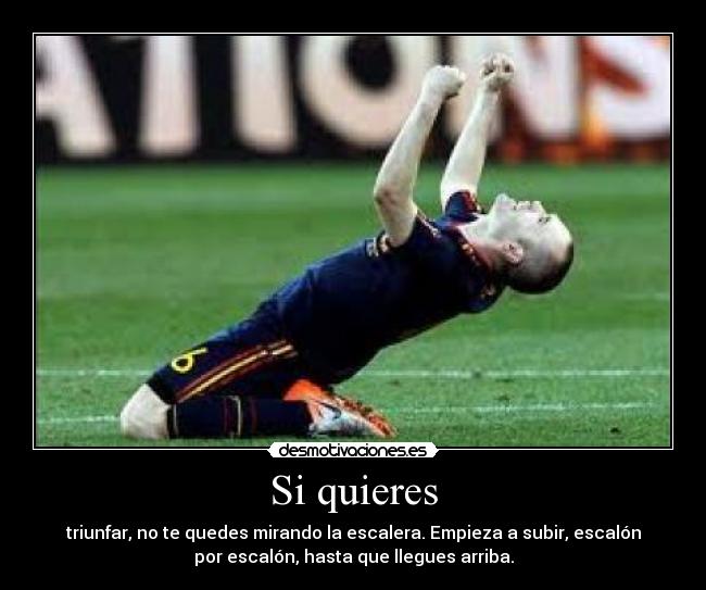 Si quieres - triunfar, no te quedes mirando la escalera. Empieza a subir, escalón
por escalón, hasta que llegues arriba.