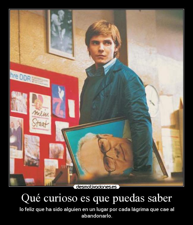 Qué curioso es que puedas saber -