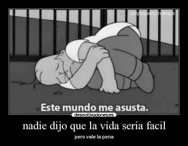 nadie dijo que la vida seria facil - pero vale la pena