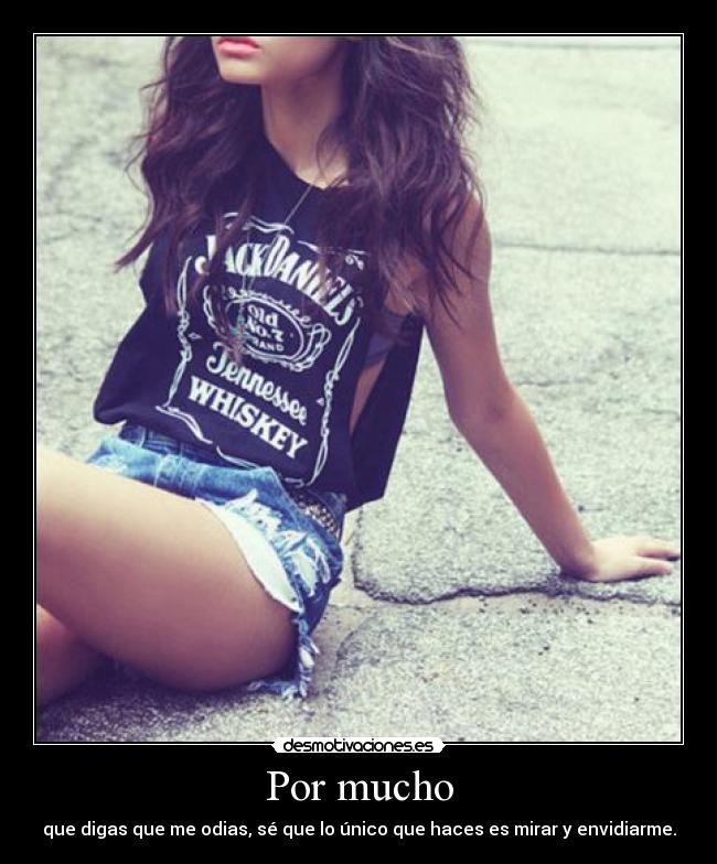 Por mucho - que digas que me odias, sé que lo único que haces es mirar y envidiarme.