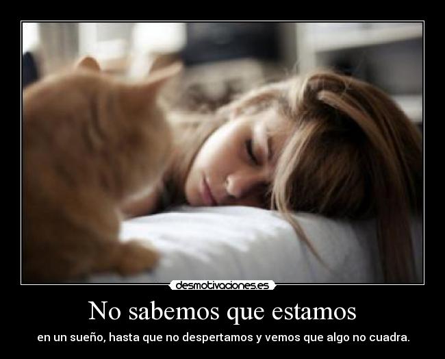 No sabemos que estamos - en un sueño, hasta que no despertamos y vemos que algo no cuadra.