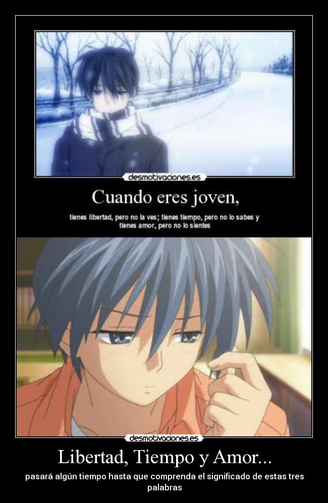 carteles libertad amor sad anime clannad desmotivaciones