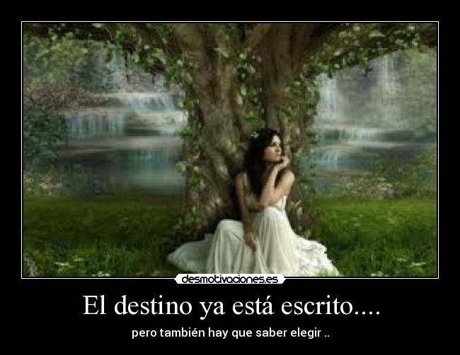 El destino ya está escrito.... - pero también hay que saber elegir ..