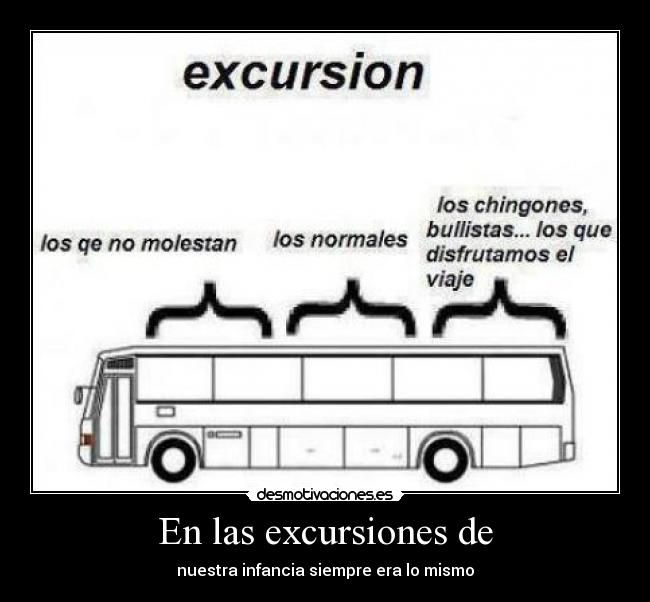 En las excursiones de - nuestra infancia siempre era lo mismo