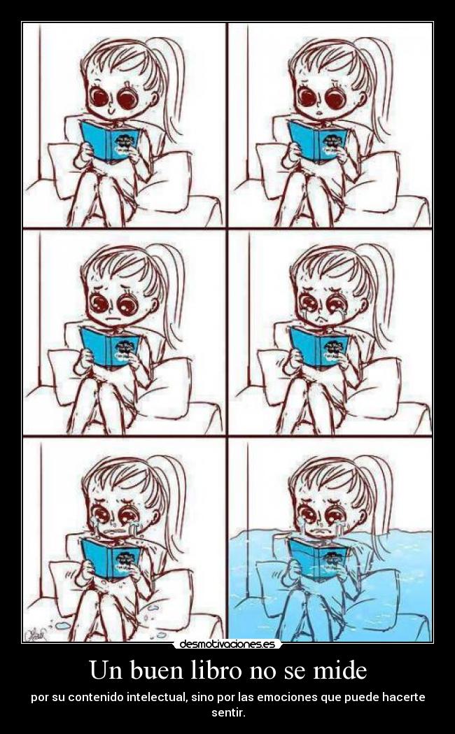 Un buen libro no se mide - por su contenido intelectual, sino por las emociones que puede hacerte sentir.