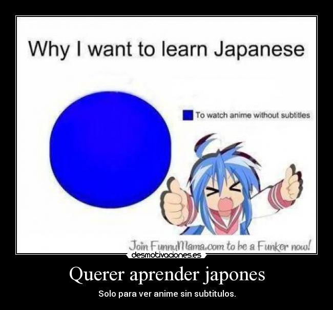 Querer aprender japones - Solo para ver anime sin subtitulos.