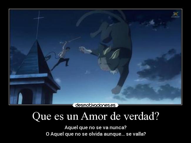 Que es un Amor de verdad? - Aquel que no se va nunca?
O Aquel que no se olvida aunque... se valla?