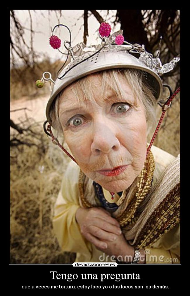 Tengo una pregunta - que a veces me tortura: estoy loco yo o los locos son los demás.