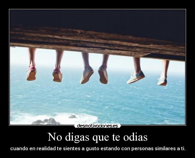 No digas que te odias - cuando en realidad te sientes a gusto estando con personas similares a ti.