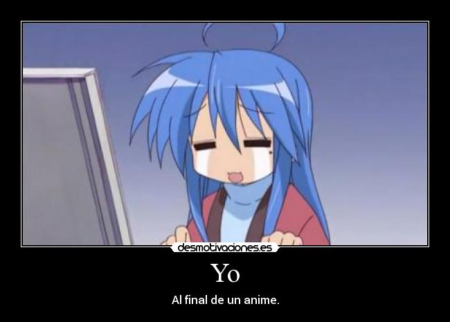 carteles anime manga lucky star luckystar konata izumi final anime computadora ordenador internet desmotivaciones