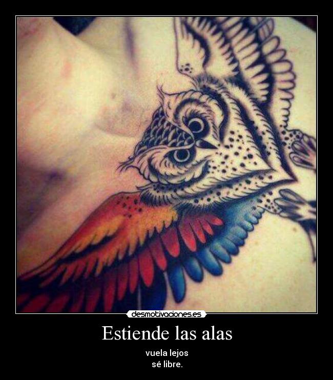 Estiende las alas - vuela lejos
sé libre.