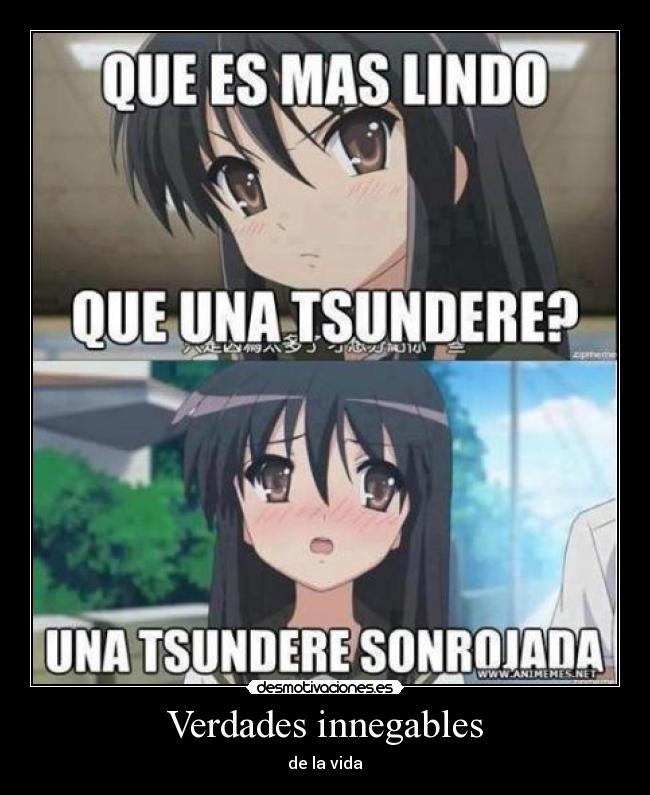 carteles sad anime una tsundere sonrojada desmotivaciones