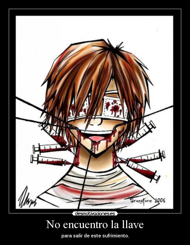 carteles anime otaku gore dolor devilbrigade pain desmotivaciones