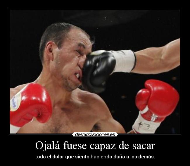 Ojalá fuese capaz de sacar - todo el dolor que siento haciendo daño a los demás.
