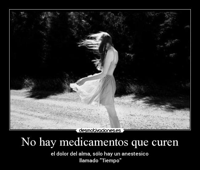 No hay medicamentos que curen - el dolor del alma, sólo hay un anestesico 
llamado Tiempo
