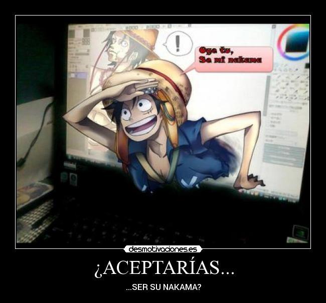 carteles luffy onepeice computadora desmotivaciones