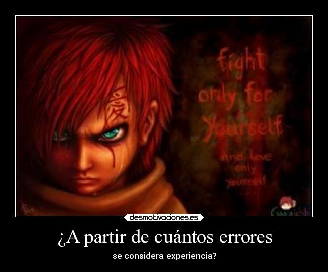 ¿A partir de cuántos errores - se considera experiencia?