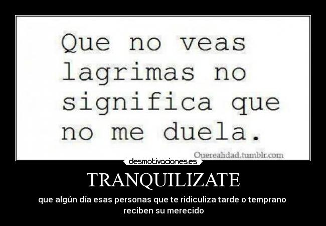 TRANQUILIZATE -