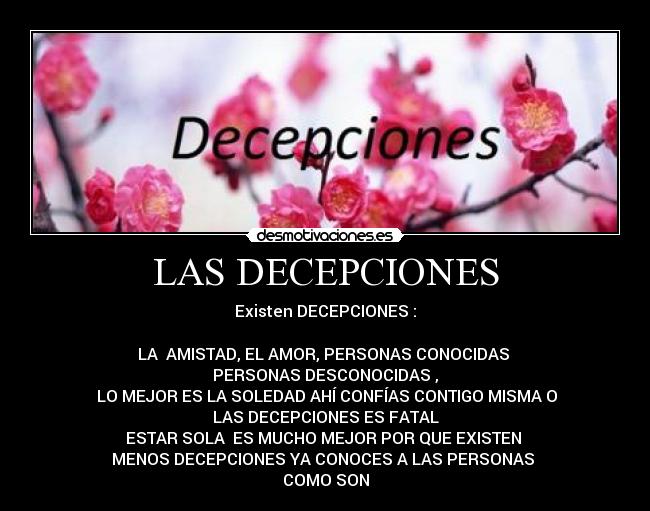 LAS DECEPCIONES -