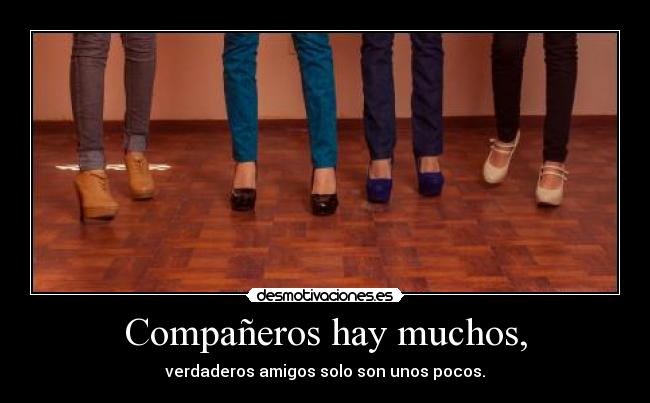 Compañeros hay muchos, - verdaderos amigos solo son unos pocos.